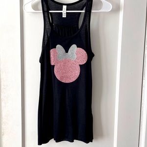 Minnie Mouse rose gold glitter tank top